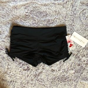 Athleta black scrunch shorts swim bottoms